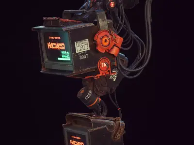 Cyberpunk Hacker Terminal V1 Low-poly 3D model