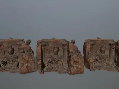 buda temple Low-poly 3D model