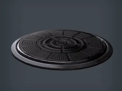 Manhole disc Low-poly 3D model