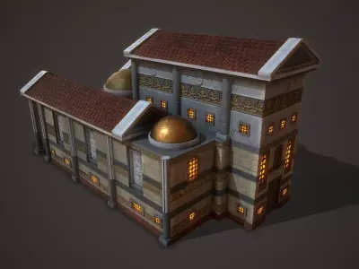 Roman Temple Low-poly 3D model
