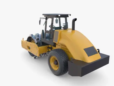 Road roller V6 Low-poly 3D model