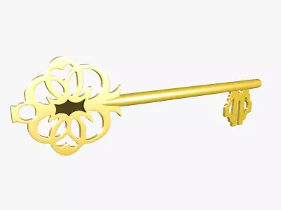 Golden key 3D model get
