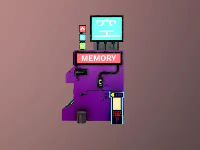 Cyberpunk City - Building 4 Low-poly 3D model