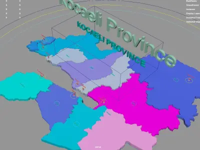 Kocaeli Province  Marmara Region  Turkey map region geography 3D model