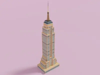 Cartoon Empire State Building New York A 3D model