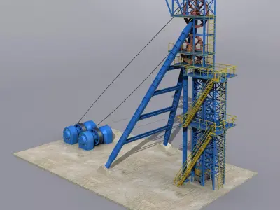 Mine Headframe 3D model