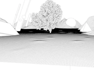 SCI-FI garden  Low-poly 3D model