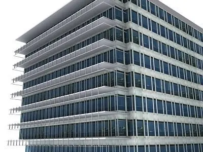 Square Office Building 102 Low-poly 3D model