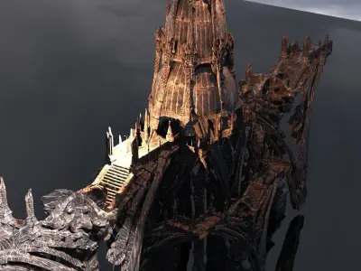 Dark Sect temple walkway 3 3D model