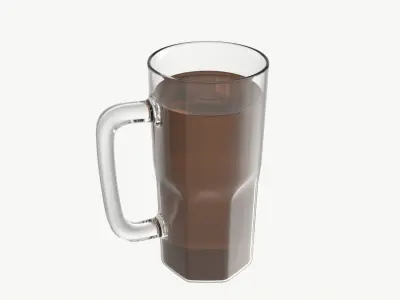 Beer mug with foam 04 3D model