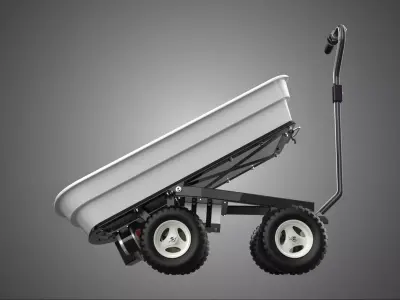 TIPPING ELECTRIC POLY DECK BED BUCKET GARDEN UTILITY CART WAGON 3D model