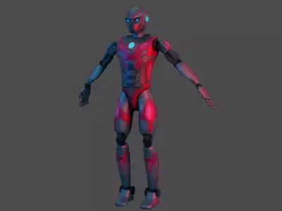 Sci-Fi Cyborg - Game Ready PBR Low-poly 3D model