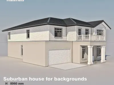 Suburban house for backgrounds 3D model