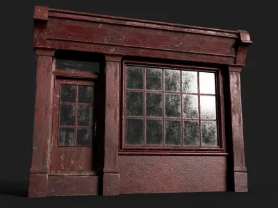 Old English Shop Front 8K Low-poly 3D model