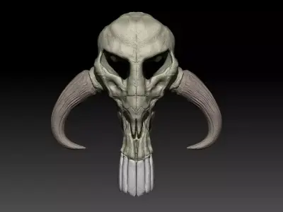 Mandalorian scull Mythosaur Skull low poly and hi poly model 3D model