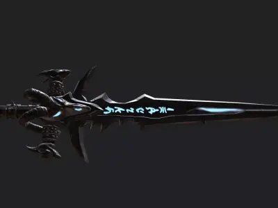 Frostmourne sword with lights Low-poly 3D model