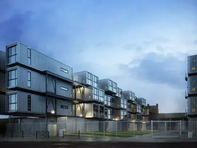 Container Based University Campus In Shipyard Archexteriors V... 3D model