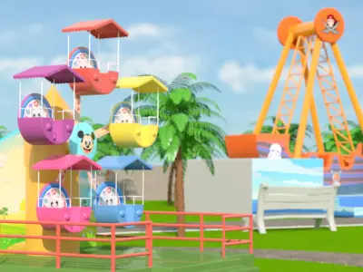 Park cartoon 3D model