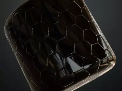 Luxury Glossy Black Obsidian Hexagon Tiles PBR Seamless Texture