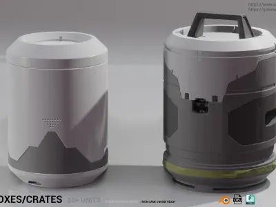 SCI-FI BOXES KIT 3D model