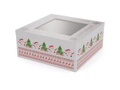 Gift Packaging Gift Box with Window Low-poly 3D model