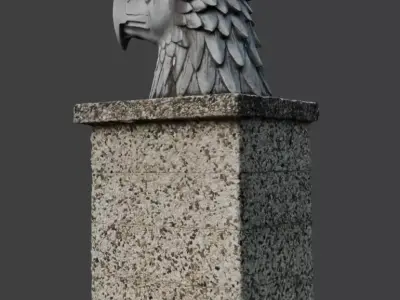 Berlin eagle head with stand 3D model