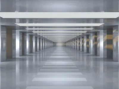 Sci Fi Tunnel Low-poly 3D model 2