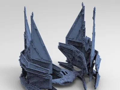 Sci-Fi Ocean Tech ship barrior Shield 3 3D model