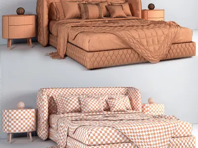 REDONDO BED - Kelly bed side table -84 Table Light 3D model