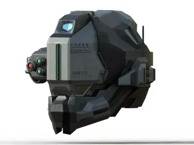 Sci-Fi helmet 3D model 6