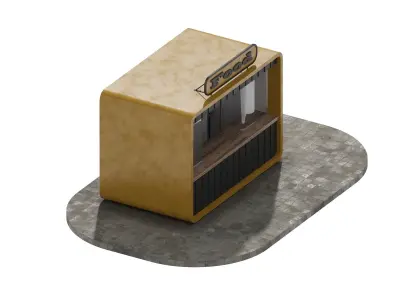Kiosk 1 wooden box 3D model