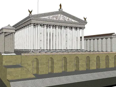 Architecture-Religion-God-Culture-Temple-090 greek temple 3D model