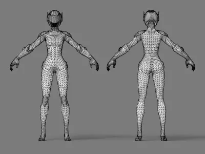 BRUTE Gunner Pilot Sci fi Low-poly Rigged 3D model