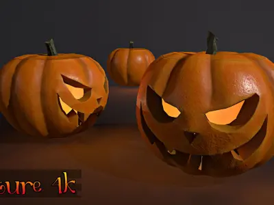 Halloween Pumpkin Game Ready Low-poly 3D model
