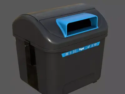 Spanish Blue Paper Recycling Bin Urban Street Container  3D model