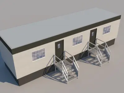 Construction Site Cabin Low-poly 3D model