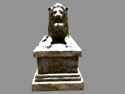 Lion Statue 30 Low-poly 3D model