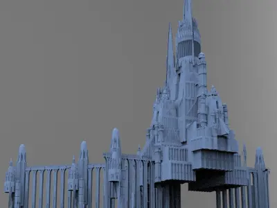 Wizards Master Fortress ocean 3 3D model