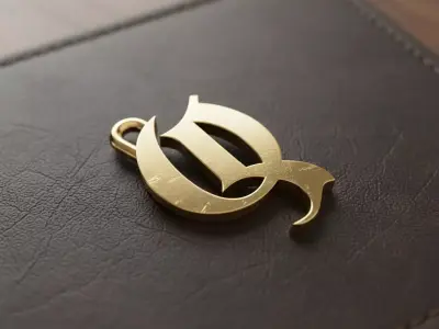 Gothic Letter Q Pendant 3D print model