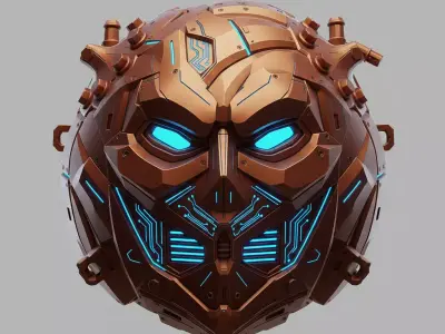 Cyber Pumpkin Mask 3D Printable Sci-Fi Halloween Helmet  3D model