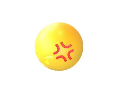 Angry Face With Anger Symbol Pack Vol 1 Low-poly 3D model