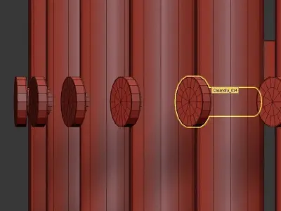 Casandra modern chandelier with circular glass shade 3D model