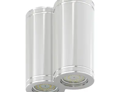 Double White Cylindrical Light 3D Model 3D model