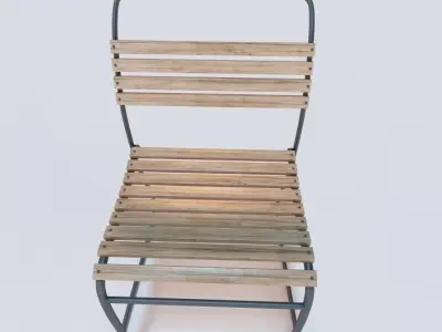 1930 s Belgian Stacking Wood Sidechair 3D model