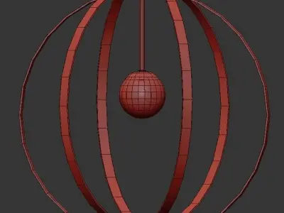 gold metal pendant 3D model