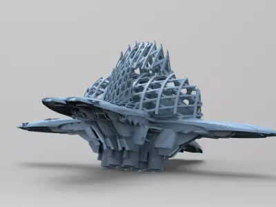 Floating cyber orbital star  3D model
