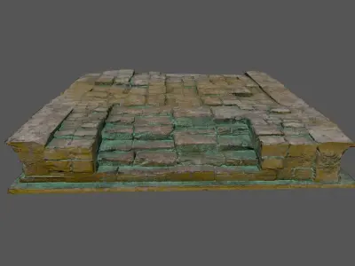 Stairs brick wall Low-poly 3D model purchase