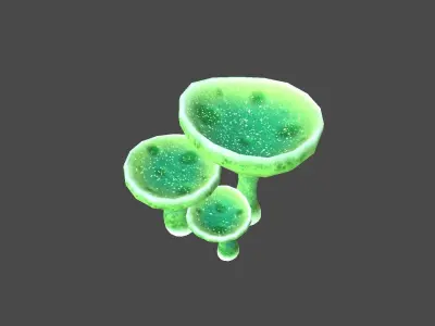 Fantasy Mushroom J04 Green - Scene Backdrop Design Low-poly 3D model