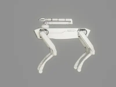 Robotic Dog with Arm - Low Poly PBR- Game Ready  Low-poly 3D model