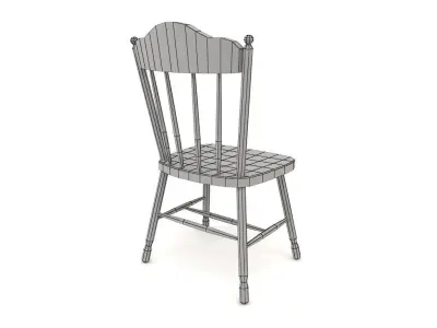 Chair wooden Low-poly 3D model